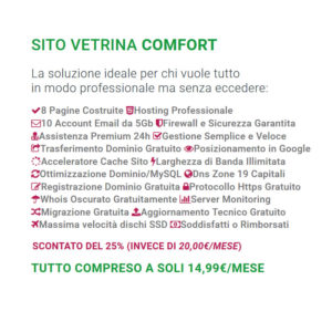 Descrizione Abbonamento Sito Vetrina Comfort