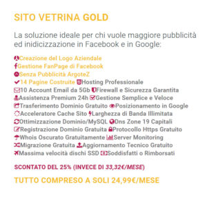 Descrizione Abbonamento Sito Vetrina Gold