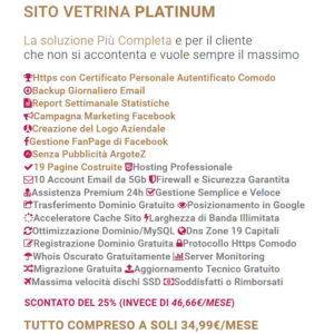 Descrizione Abbonamento Sito Vetrina Platinum